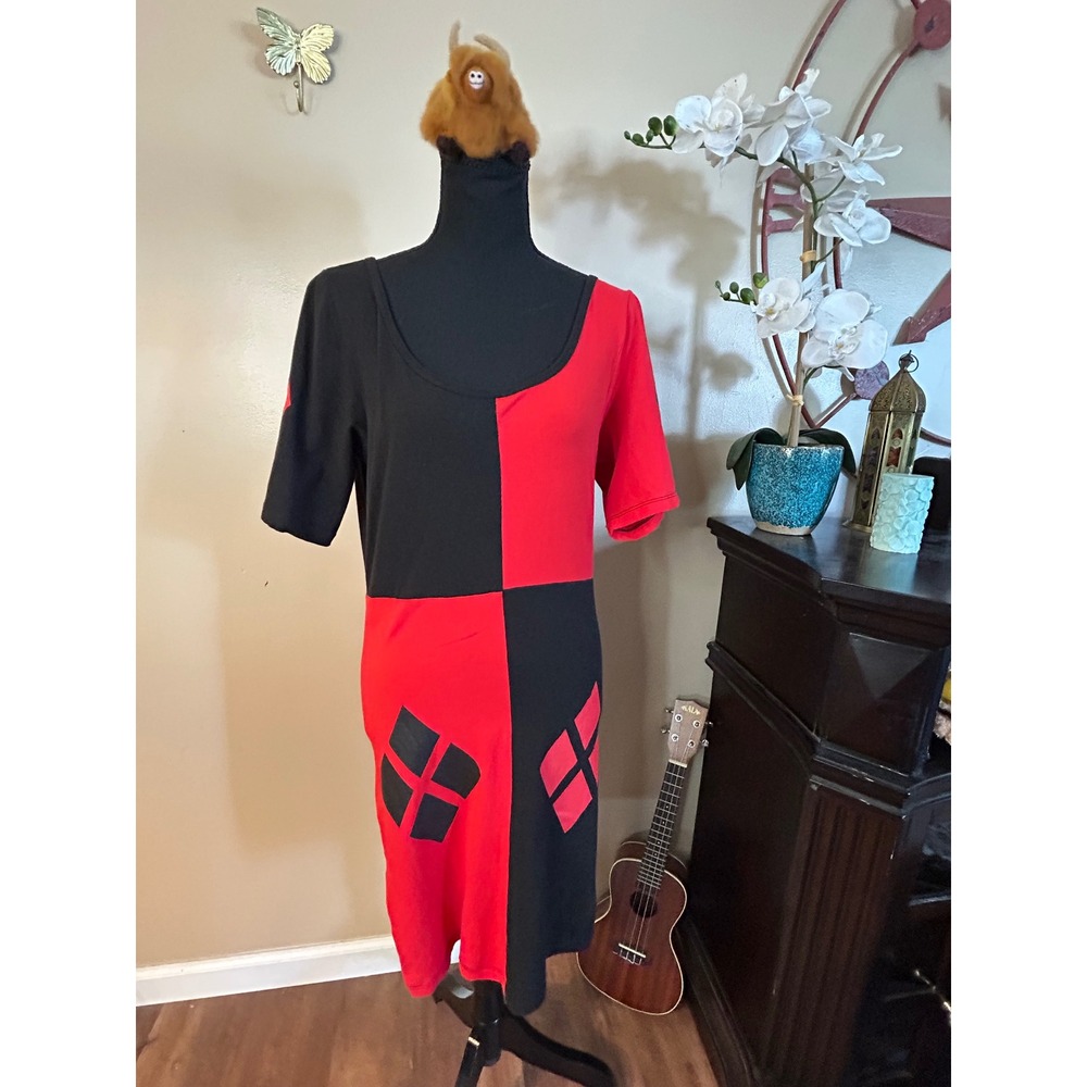 DC Comics Originals Harley Quinn Red Black Dress Large Cosplay Costume